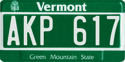 VT license plate AKP617
