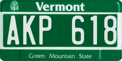 VT license plate AKP618