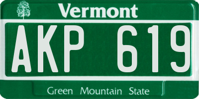 VT license plate AKP619