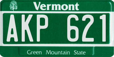 VT license plate AKP621