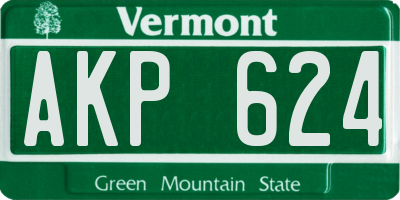 VT license plate AKP624