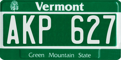 VT license plate AKP627