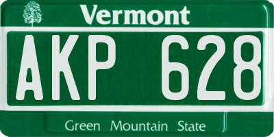 VT license plate AKP628