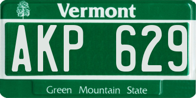 VT license plate AKP629