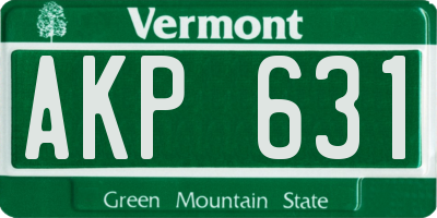 VT license plate AKP631