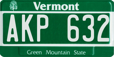 VT license plate AKP632