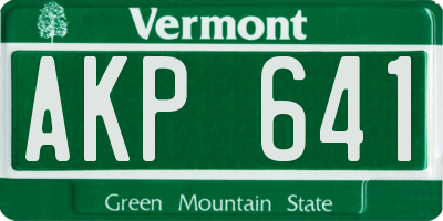 VT license plate AKP641