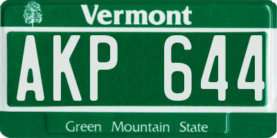VT license plate AKP644