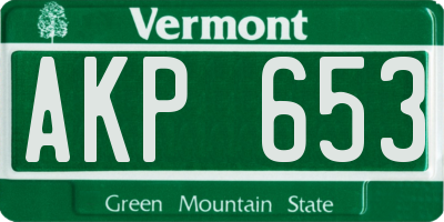 VT license plate AKP653