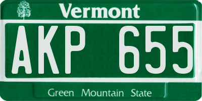 VT license plate AKP655