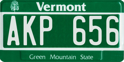 VT license plate AKP656
