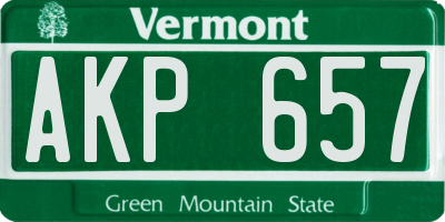 VT license plate AKP657