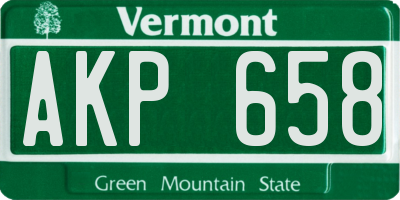 VT license plate AKP658