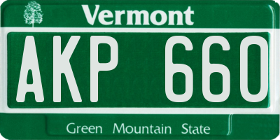 VT license plate AKP660