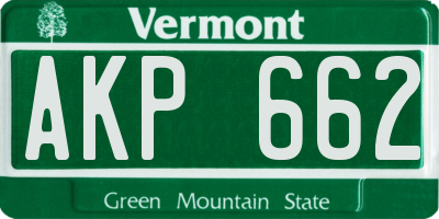 VT license plate AKP662