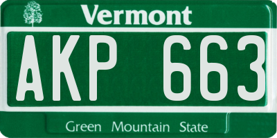 VT license plate AKP663