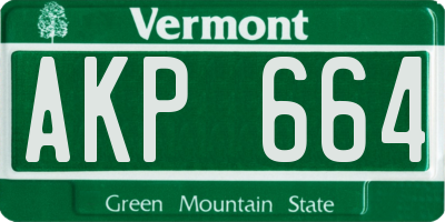 VT license plate AKP664
