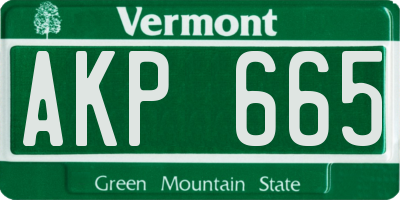 VT license plate AKP665