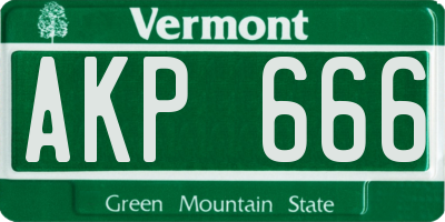 VT license plate AKP666