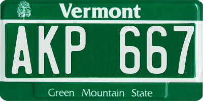 VT license plate AKP667