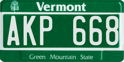 VT license plate AKP668