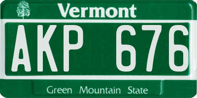 VT license plate AKP676