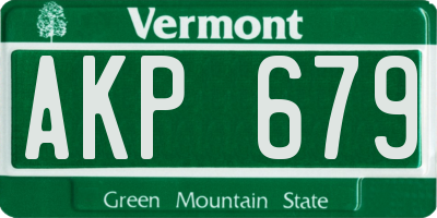 VT license plate AKP679