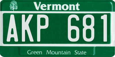 VT license plate AKP681