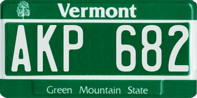 VT license plate AKP682
