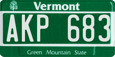 VT license plate AKP683