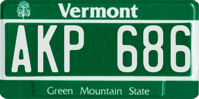 VT license plate AKP686