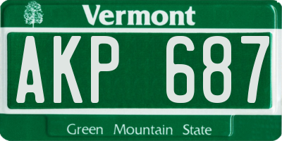 VT license plate AKP687