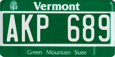 VT license plate AKP689