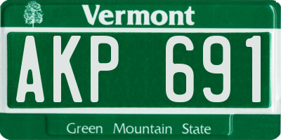 VT license plate AKP691