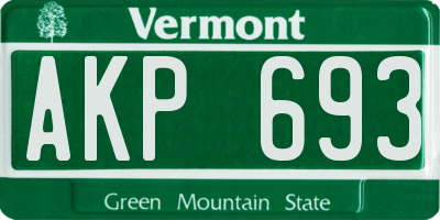VT license plate AKP693