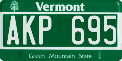 VT license plate AKP695