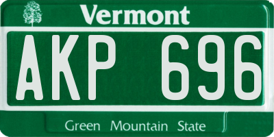 VT license plate AKP696