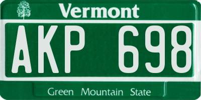 VT license plate AKP698