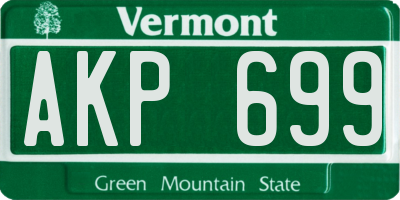 VT license plate AKP699