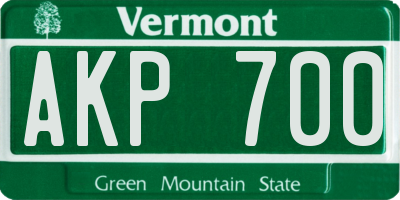 VT license plate AKP700