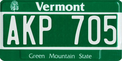 VT license plate AKP705