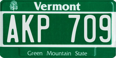 VT license plate AKP709