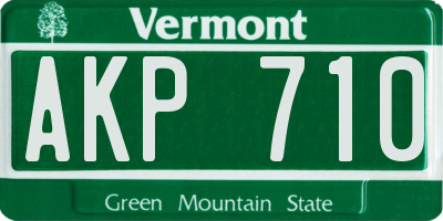 VT license plate AKP710