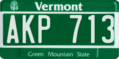 VT license plate AKP713