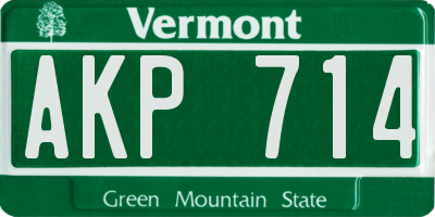 VT license plate AKP714