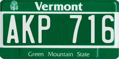 VT license plate AKP716