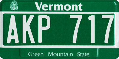 VT license plate AKP717