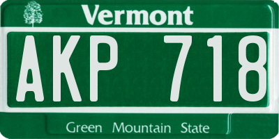 VT license plate AKP718
