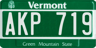 VT license plate AKP719