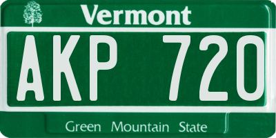 VT license plate AKP720